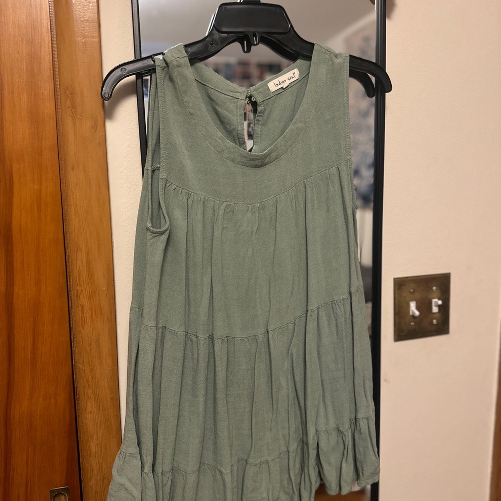 Indigo Soul Olive Green Sleeveless Blouse